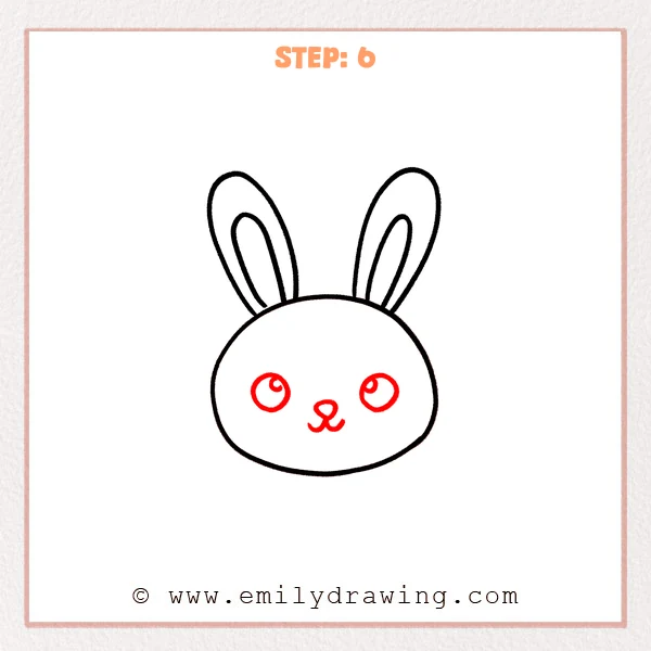 how to draw a bunny face - Step 6
